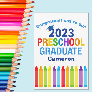 Cute Preschool Graduate 2023 Custom Graduation Card