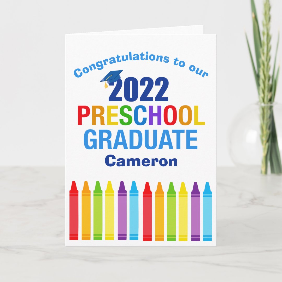 Cute Preschool Graduate Custom PreK Graduation Card | Zazzle