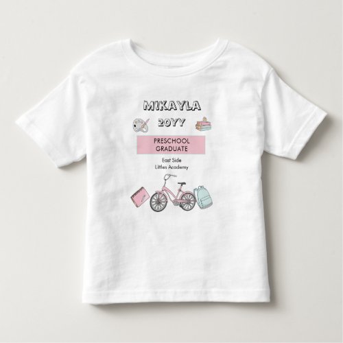 Cute Preschool Graduation Name  Year  School Toddler T_shirt