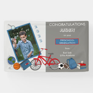 Cute Preschool Graduation Photo - Boy Banner
