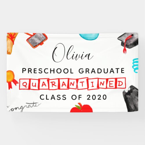 Cute Preschool Graduation Quarantine 2020 Banner