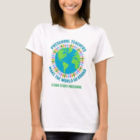 Cute Preschool Teacher World Custom School Name