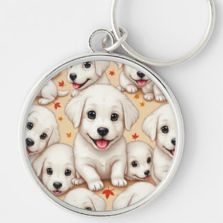 cute pretty adorable puppies  keychain
