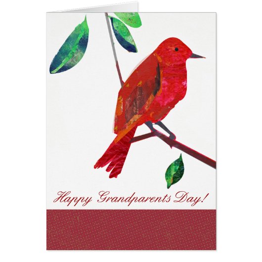 Cute pretty Bird . Grandparents Day Cards (Front)