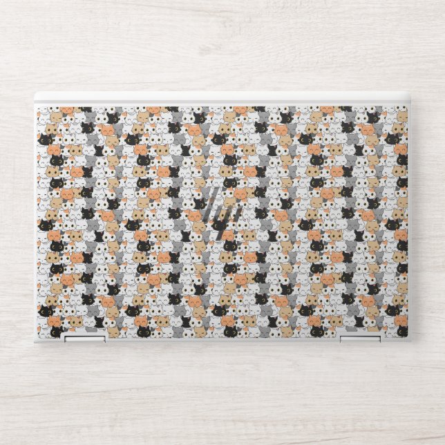 Cute Pretty Cat Patterns  HP Laptop Skin (Front)
