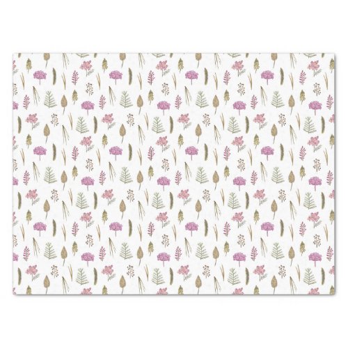 Cute Pretty English Pink Purple Floral Garden Tissue Paper