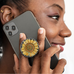 Cute Pretty Floral Boho Sunflower Cool Girl Trendy PopSocket