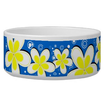 Cute Pretty Floral Pet Cat Food Or Water Bowl by sunnymars at Zazzle