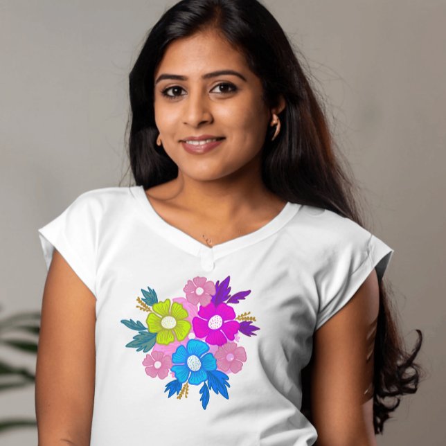 cute pretty flowers chic colorful T-Shirt (Creator Uploaded)