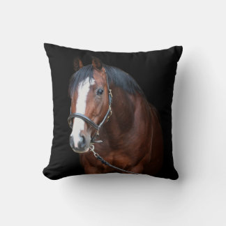 Cute pretty foal horse black background throw pillow