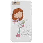 Cute Pretty Girl Merry Christmas White Xmas