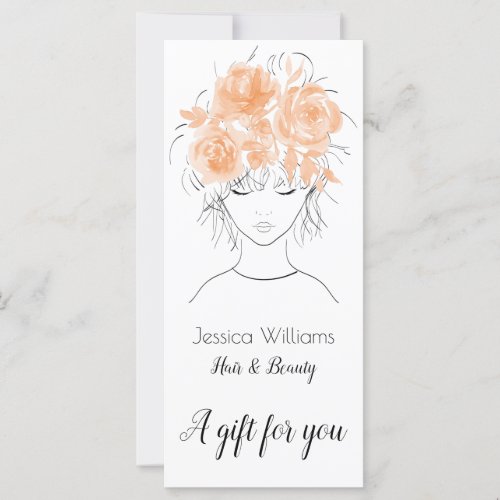 Cute pretty girl peach watercolor roses_Floral