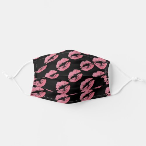 cute pretty girly chic love pink lip pattern adult cloth face mask