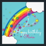 Cute Pretty Girly Rainbow Stars Sky Clouds & Name Photo Print<br><div class="desc">Beautiful personalized photo print design featuring a rainbow,  stars and clouds with an area for your text. The text is fully customizable.</div>