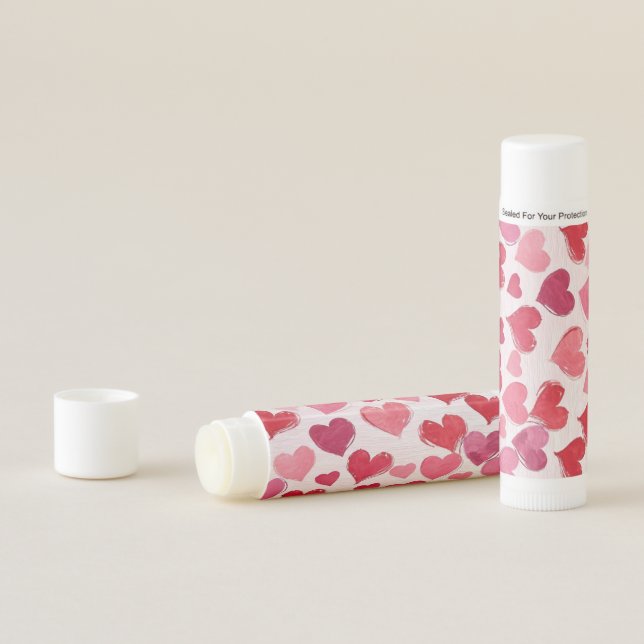 Cute Pretty Modern Trendy Pattern Love Hearts Lip Balm (In Situ)