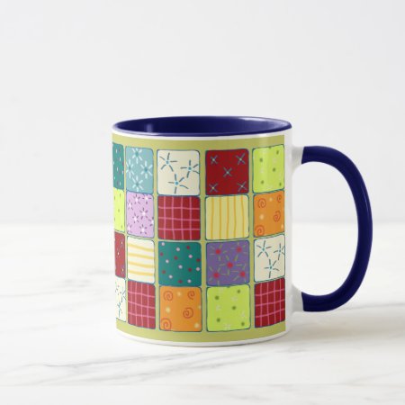 Cute Pretty Patchwork Mosaic Pattern Mug