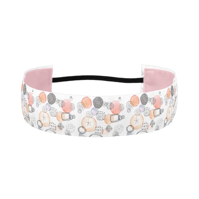 Cute Pretty Pattern Pink and Blue Abstract Athletic Headband (Front)