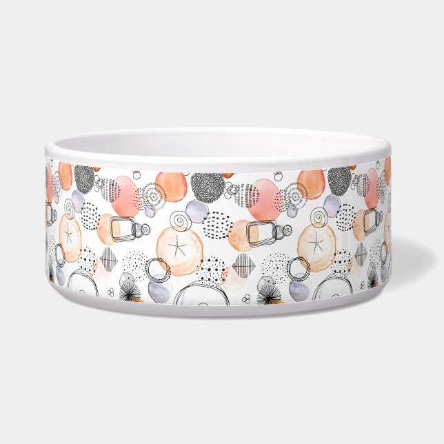 Cute Pretty Pattern Pink and Blue Abstract Bowl (Front)