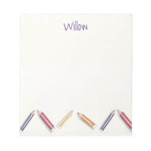 Cute Pretty Pencils Notepad Customizable