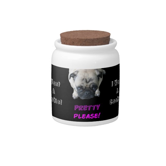 Cute Pretty Please Pug Candy/Cookie Jar (Front)