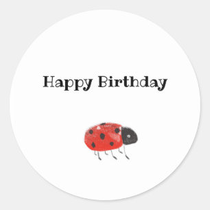 Cute Pretty Red Ladybug Customizable Classic Round Sticker