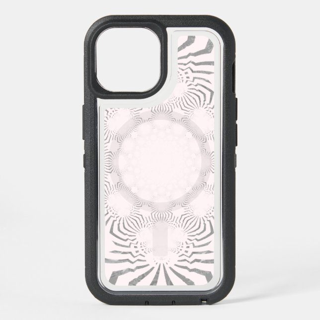 Cute pretty soft white zebra chevron Design iPhone 15 Case (Back)