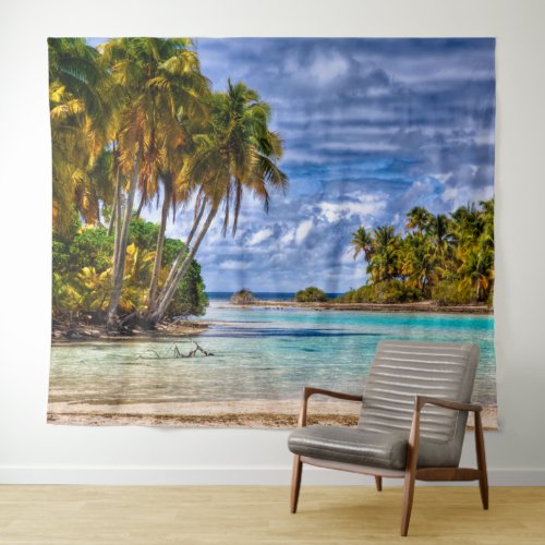 Cute Pretty Summer Hawaiian Beach Watercolor Tapestry