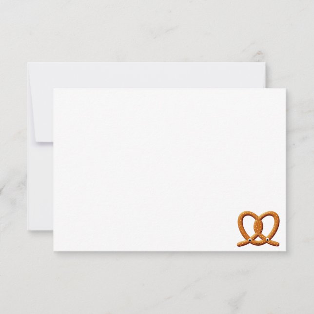 Cute Pretzel Drawing Blank Note Card (Front)