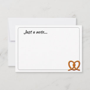 Cute Pretzel Drawing Custom Just a Note Card