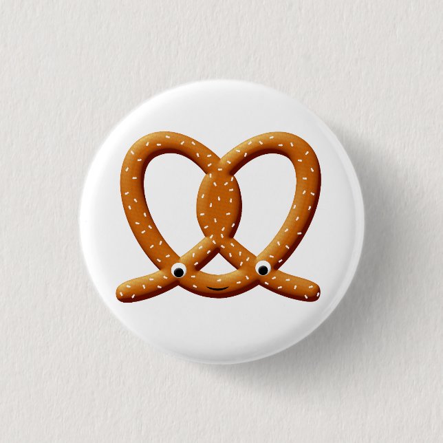 Cute Pretzel Drawing Prints Button (Front)