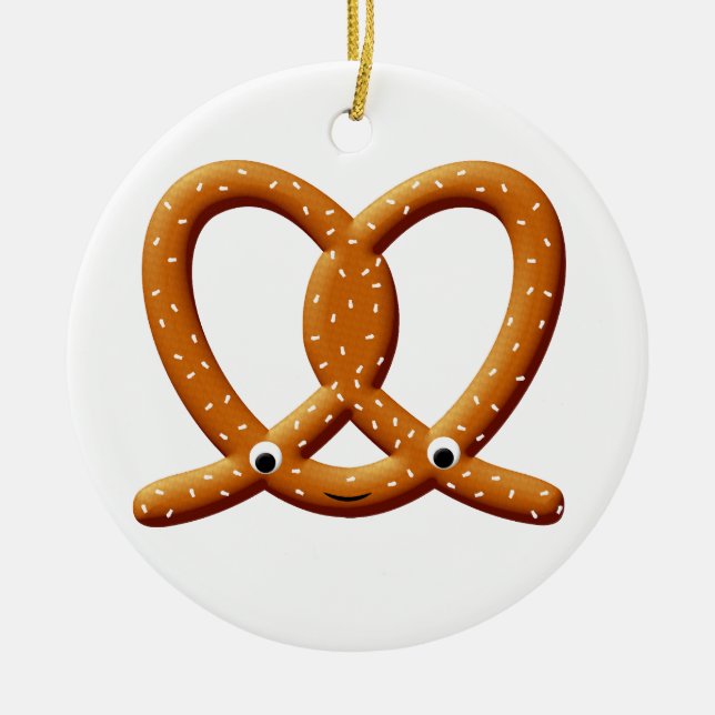 Cute Pretzel Drawing Prints Ceramic Ornament (Front)