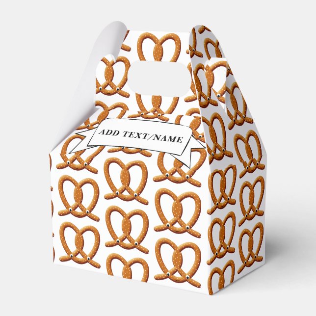 Cute Pretzel Drawing Prints Favor Boxes (Front Side)