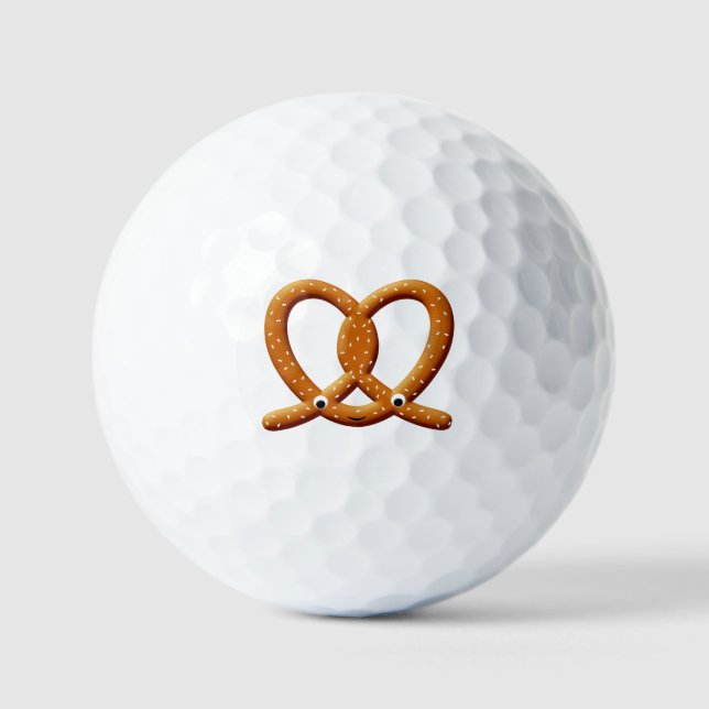 Cute Pretzel Drawing Prints Golf Balls (Front)