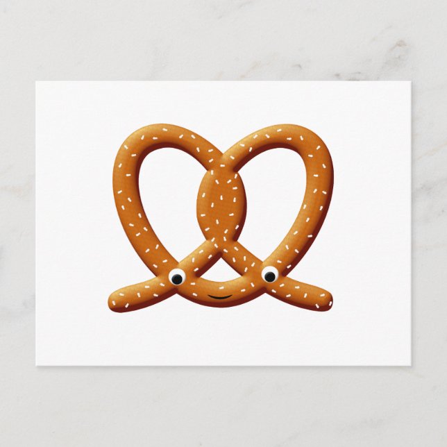 Cute Pretzel Drawing Prints Postcard (Front)
