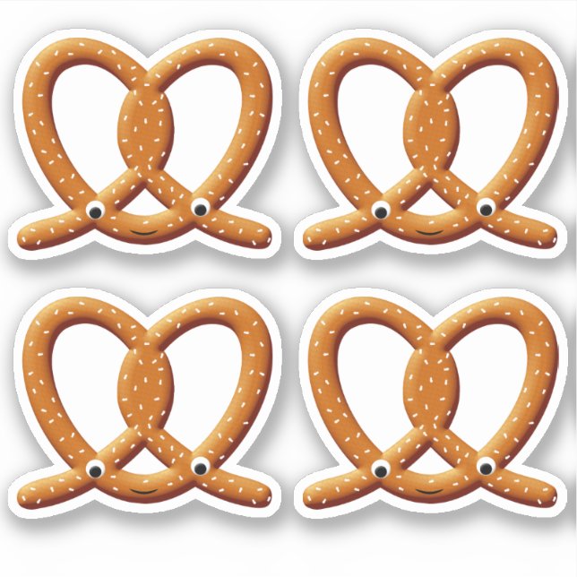 Cute Pretzel Drawing Prints Sticker (Front)