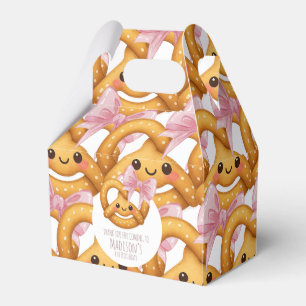 Cute Pretzel Girl Birthday Party Favor Boxes
