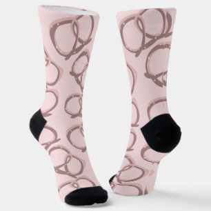 Cute Pretzels Salted Snack Pink Socks