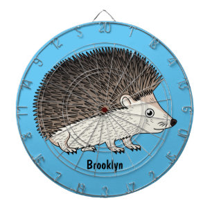 Cute prickly hedgehog cartoon illustration dart board