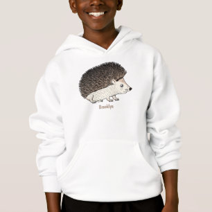 Cute prickly hedgehog cartoon illustration hoodie