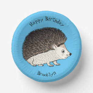 Cute prickly hedgehog cartoon illustration paper bowls