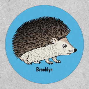 Cute prickly hedgehog cartoon illustration patch