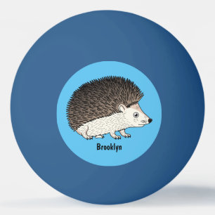 Cute prickly hedgehog cartoon illustration ping pong ball