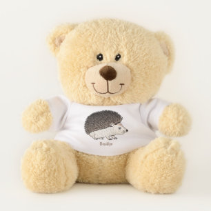 Cute prickly hedgehog cartoon illustration teddy bear