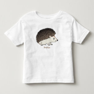 Cute prickly hedgehog cartoon illustration toddler t-shirt