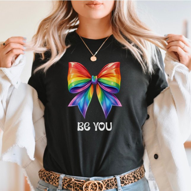 Cute Pride – Be You & Rainbow Coquette Bow T-Shirt (Creator Uploaded)