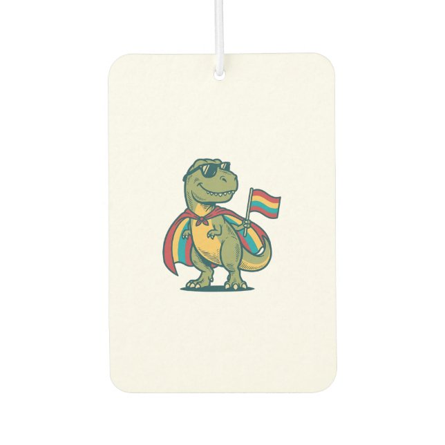Cute Pride Dinosaur Vector Shirt Design_1 Air Freshener (Front)