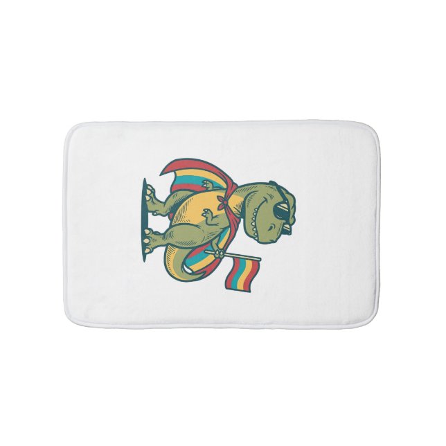 Cute Pride Dinosaur Vector Shirt Design_1 Bath Mat (Front)