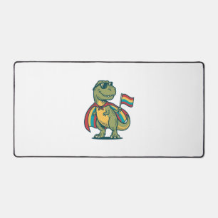 Cute Pride Dinosaur Vector Shirt Design_1 Desk Mat