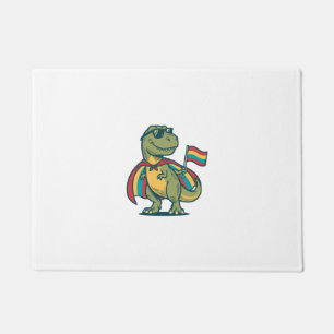 Cute Pride Dinosaur Vector Shirt Design_1 Doormat