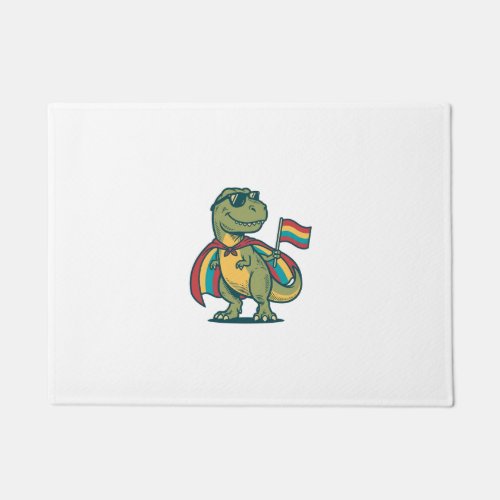 Cute Pride Dinosaur Vector Shirt Design_1 Doormat